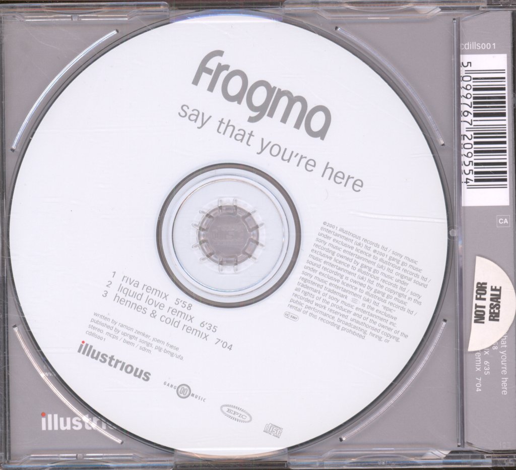 Fragma - Say That You're Here (Remixes) - Cd