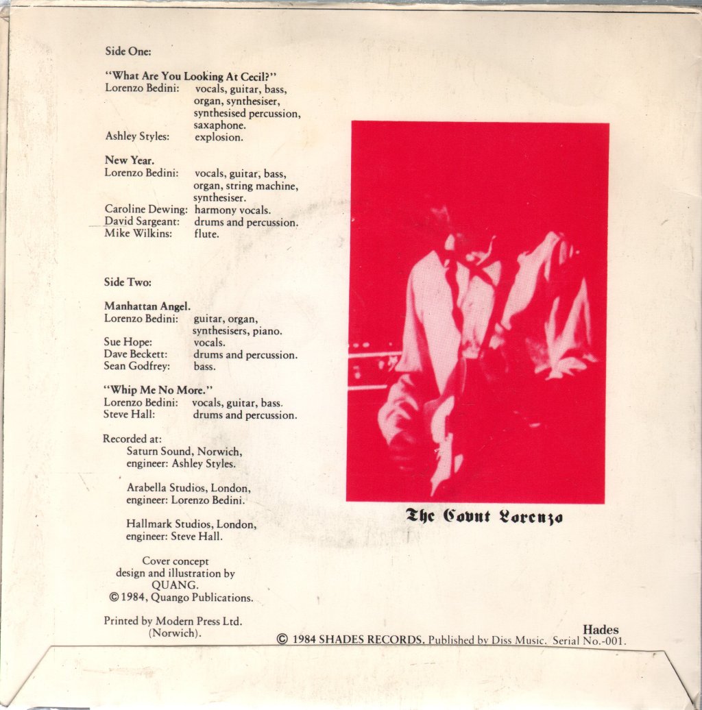 Count Lorenzo - What Are You Looking At Cecil? - 7 Inch