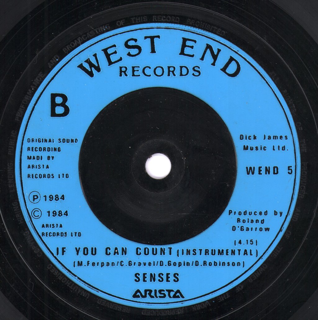 Senses - If You Can Count - 7 Inch