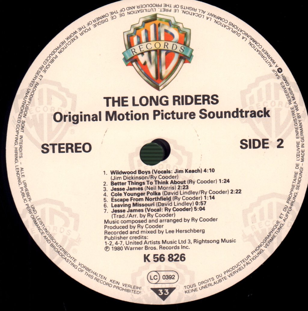 Ry Cooder - Long Riders - Lp