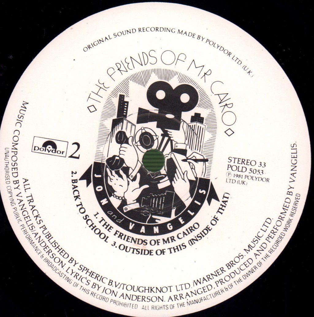 Jon And Vangelis - Friends Of Mr Cairo - Lp