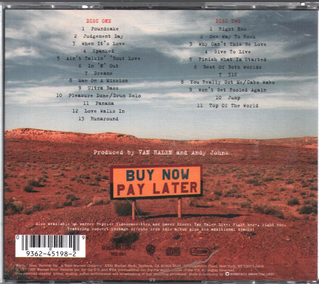 Van Halen - Live: Right Here, Right Now. - Double Cd