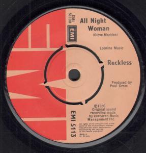 Reckless - All Night Woman - 7 Inch