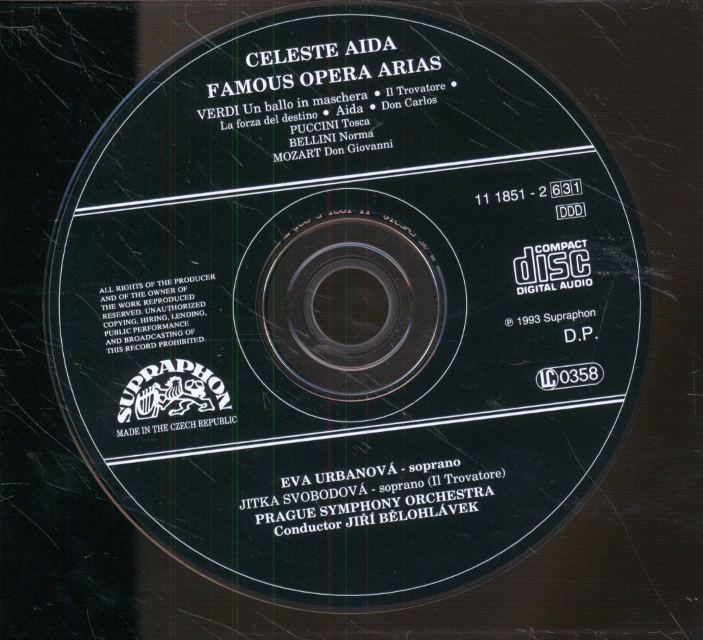 Eva Urbanova, Prague Symphony Orchestra - Celeste Aida - Famous Opera Arias - Cd