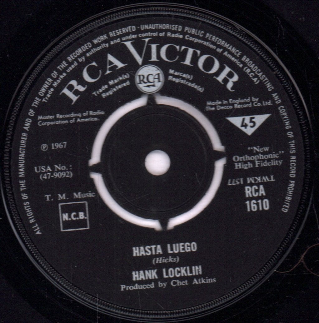 Hank Locklin - Hasta Luego - 7 Inch