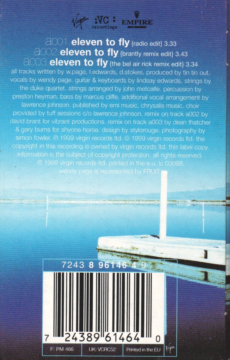 Tin Tin Out Featuring Wendy Page - Eleven To Fly - Cassette
