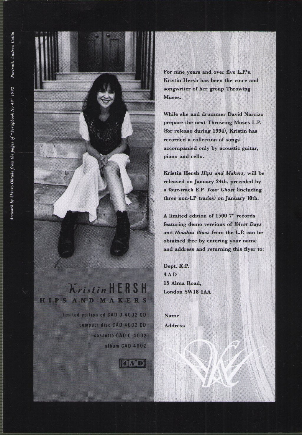 Kristin Hersh - Hips And Makers - Flyer