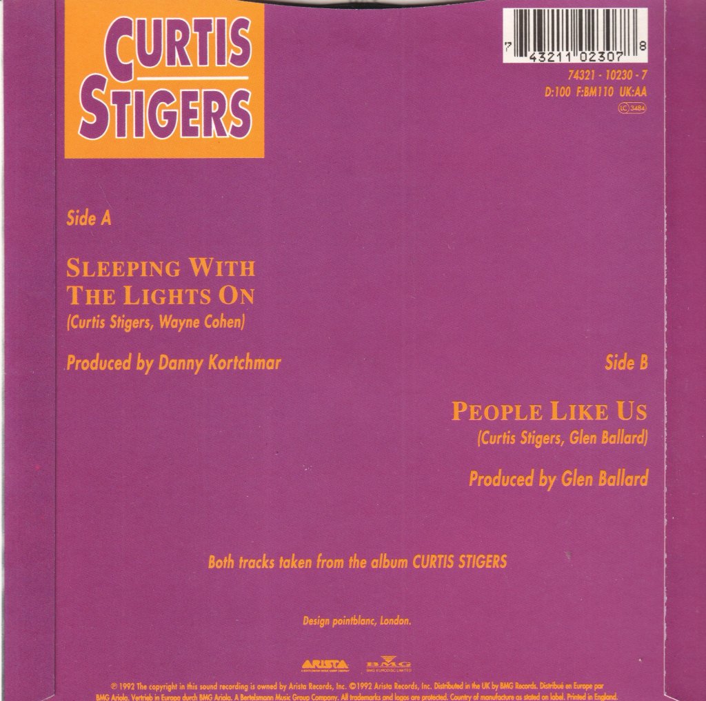 Curtis Stigers - Sleeping With The Lights On - 7 Inch