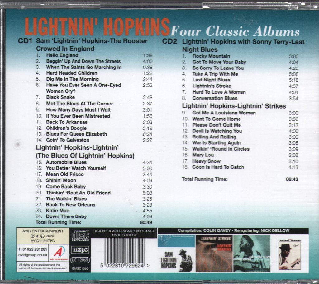 Lightnin' Hopkins - Four Classic Albums - Third Set - Double Cd