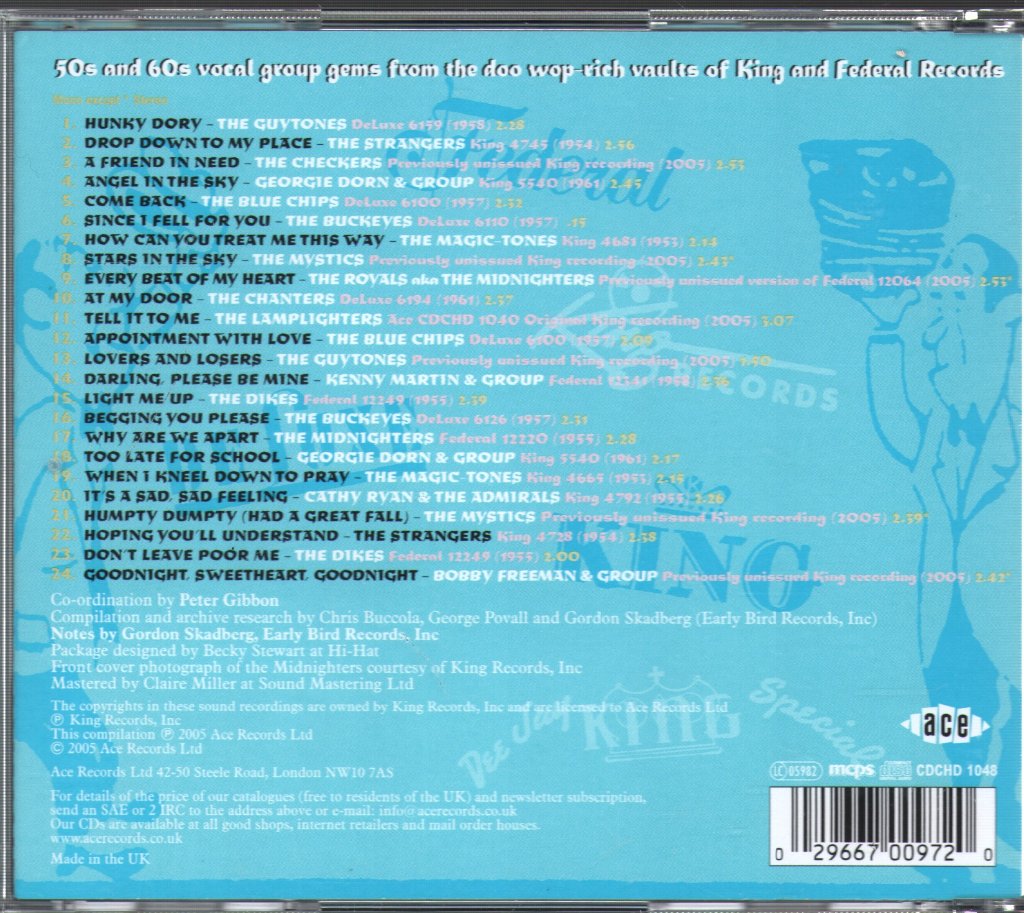 Various Artists - King Vocal Groups Vol 3 - Hunky Dory - Cd