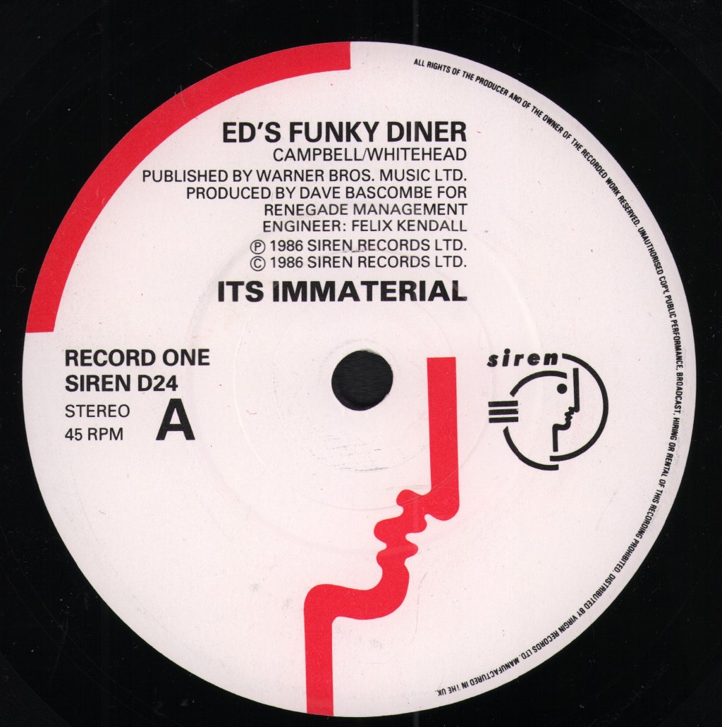 It's Immaterial - Ed's Funky Diner - Double 7 Inch