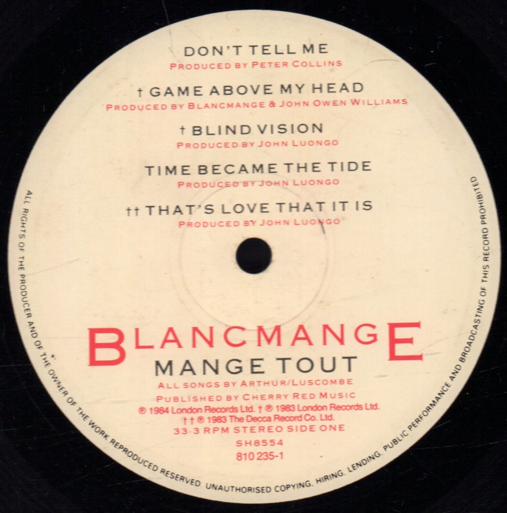 Blancmange - Mange Tout - Lp