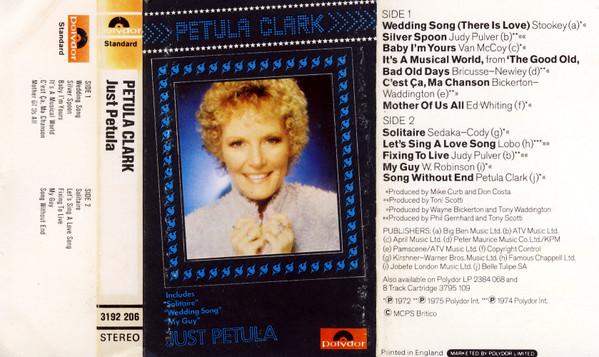 Petula Clark - Just Petula - Cassette