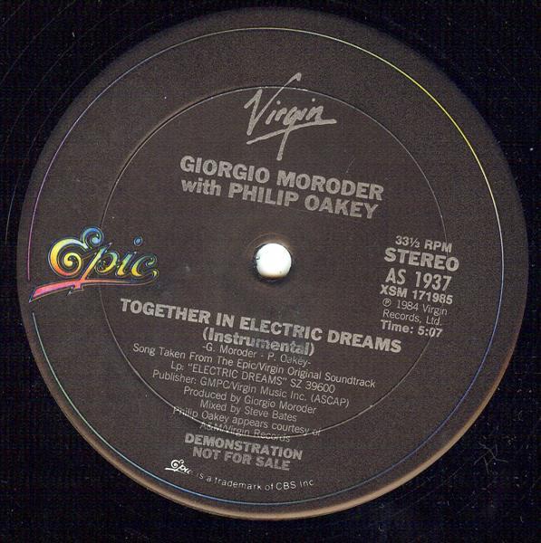 Giorgio Moroder With Philip Oakey - Together In Electric Dreams - 12 Inch