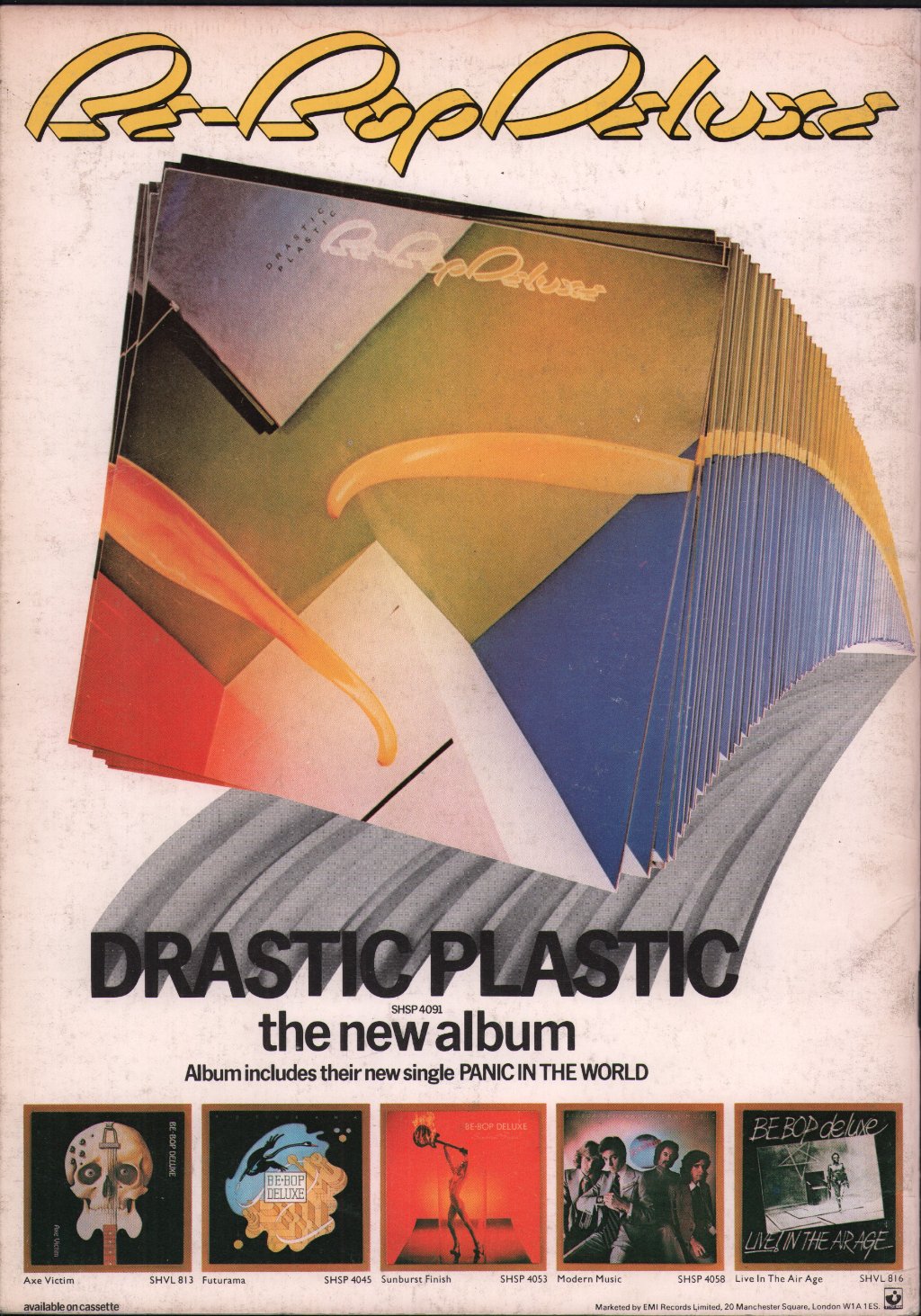 Be Bop Deluxe - Drastic Plastic - Tour Programme
