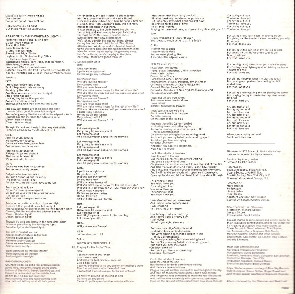 Meat Loaf - Bat Out Of Hell - Lp