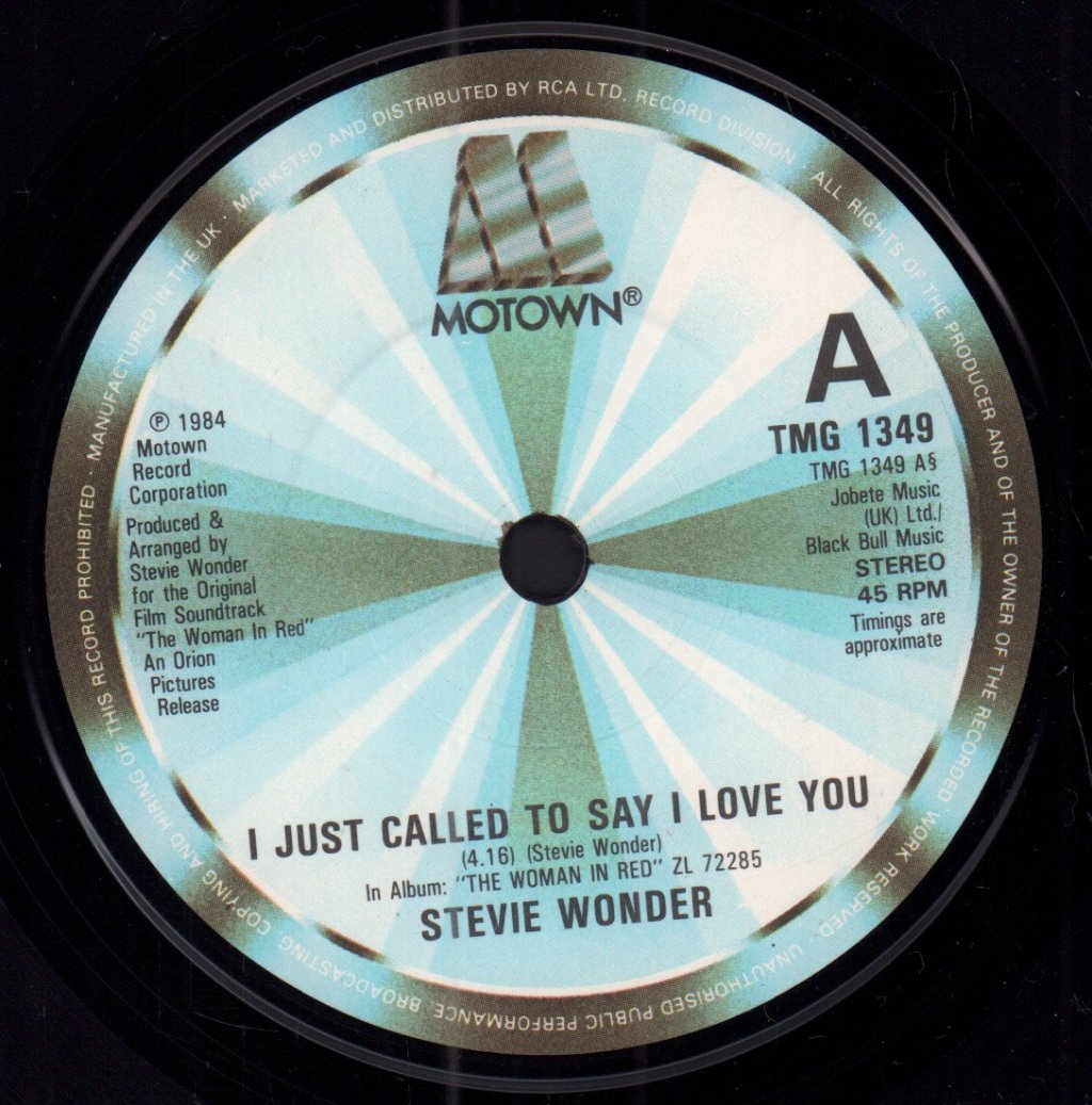 Stevie Wonder - I Just Called To Say I Love You - 7 Inch