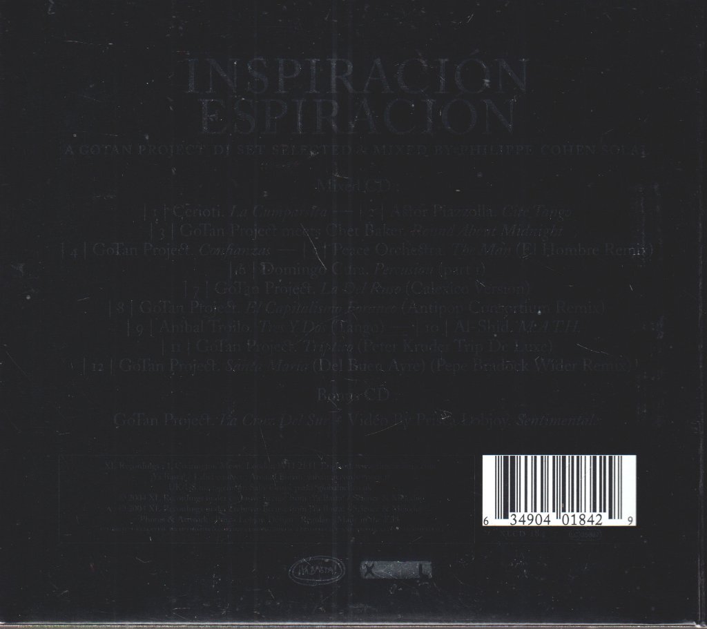 Gotan Project - Inspiración - Espiración (A Gotan Project DJ Set) - Cd