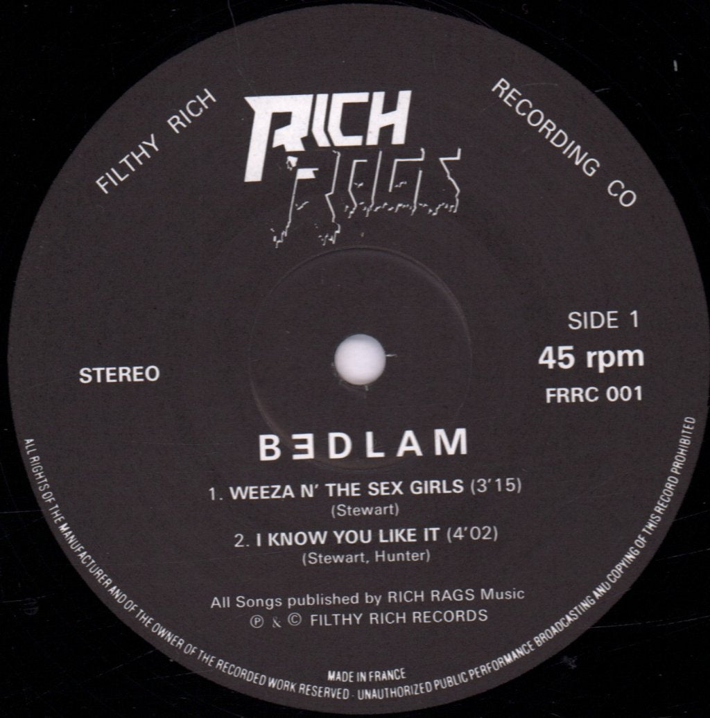 Rich Rags - Bedlam - 12 Inch