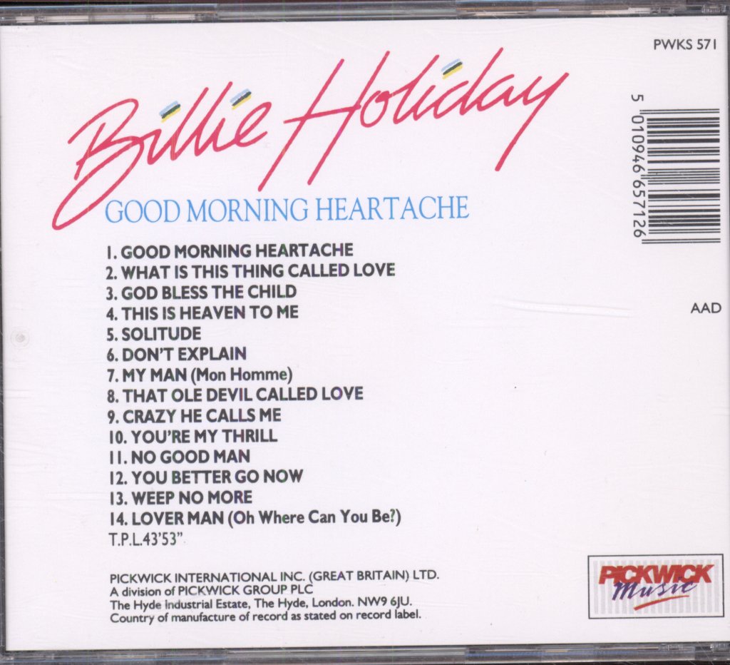 Billie Holiday - Good Morning Heartache - Cd