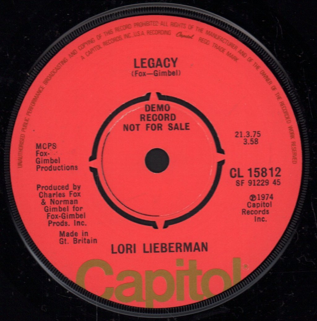 Lori Lieberman - Raise Up Off Of Me - 7 Inch