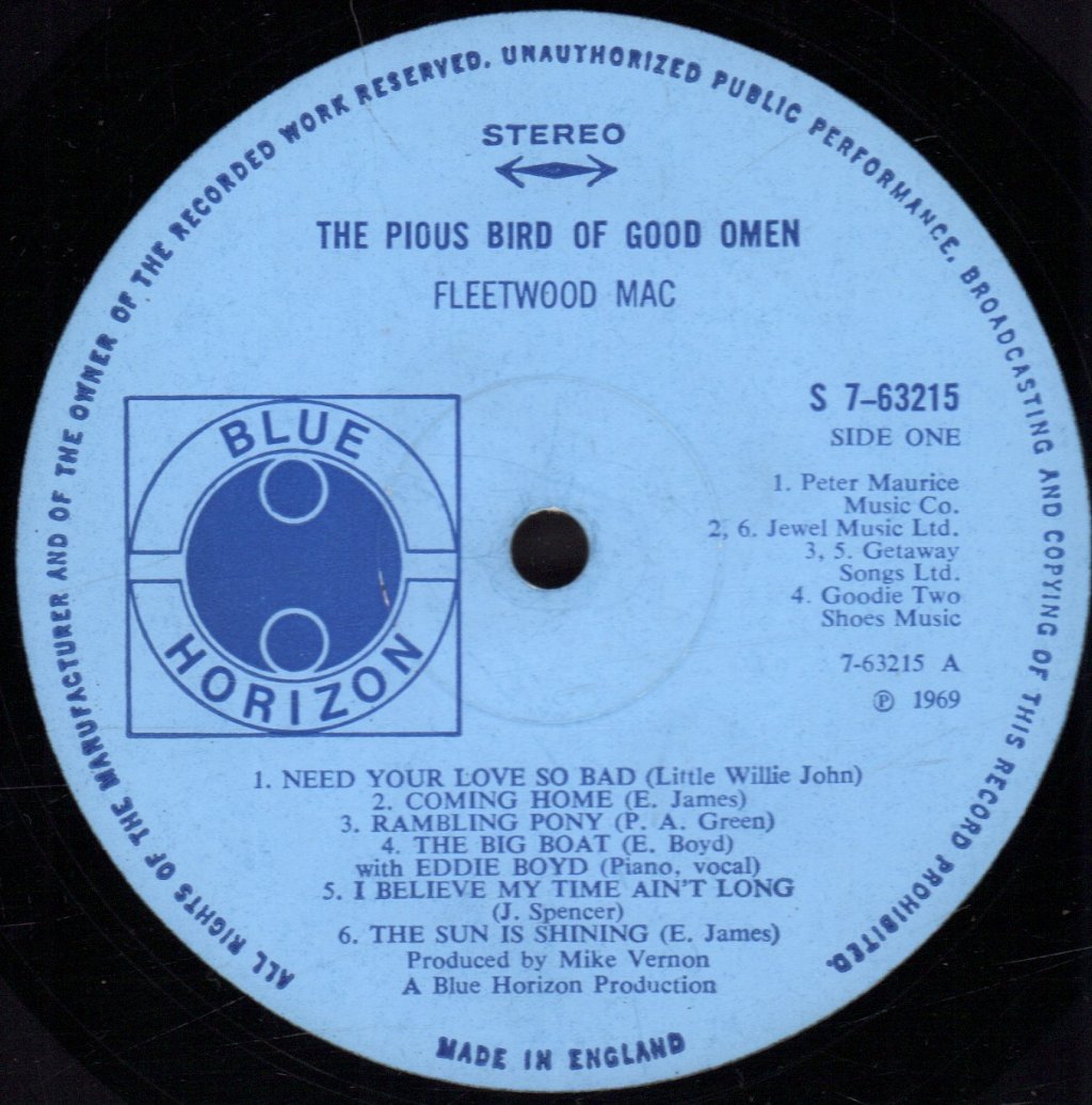Fleetwood Mac - Pious Bird Of Good Omen - Lp