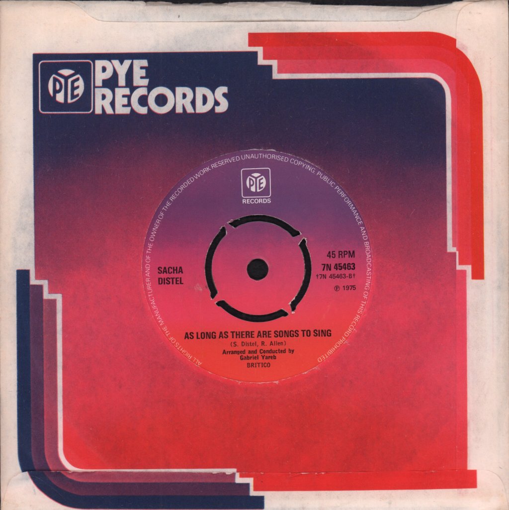 Sacha Distel - One Step Behind The Music - 7 Inch