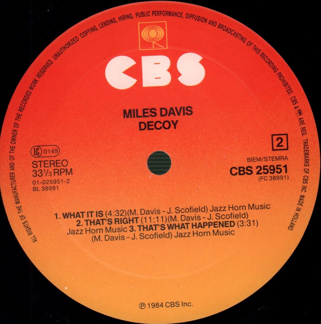 Miles Davis - Decoy - Lp