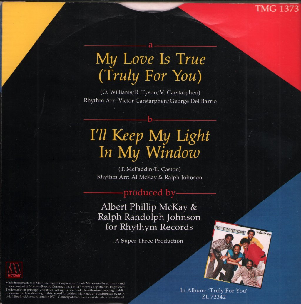 Temptations - My Love Is True (Truly For You) - 7 Inch