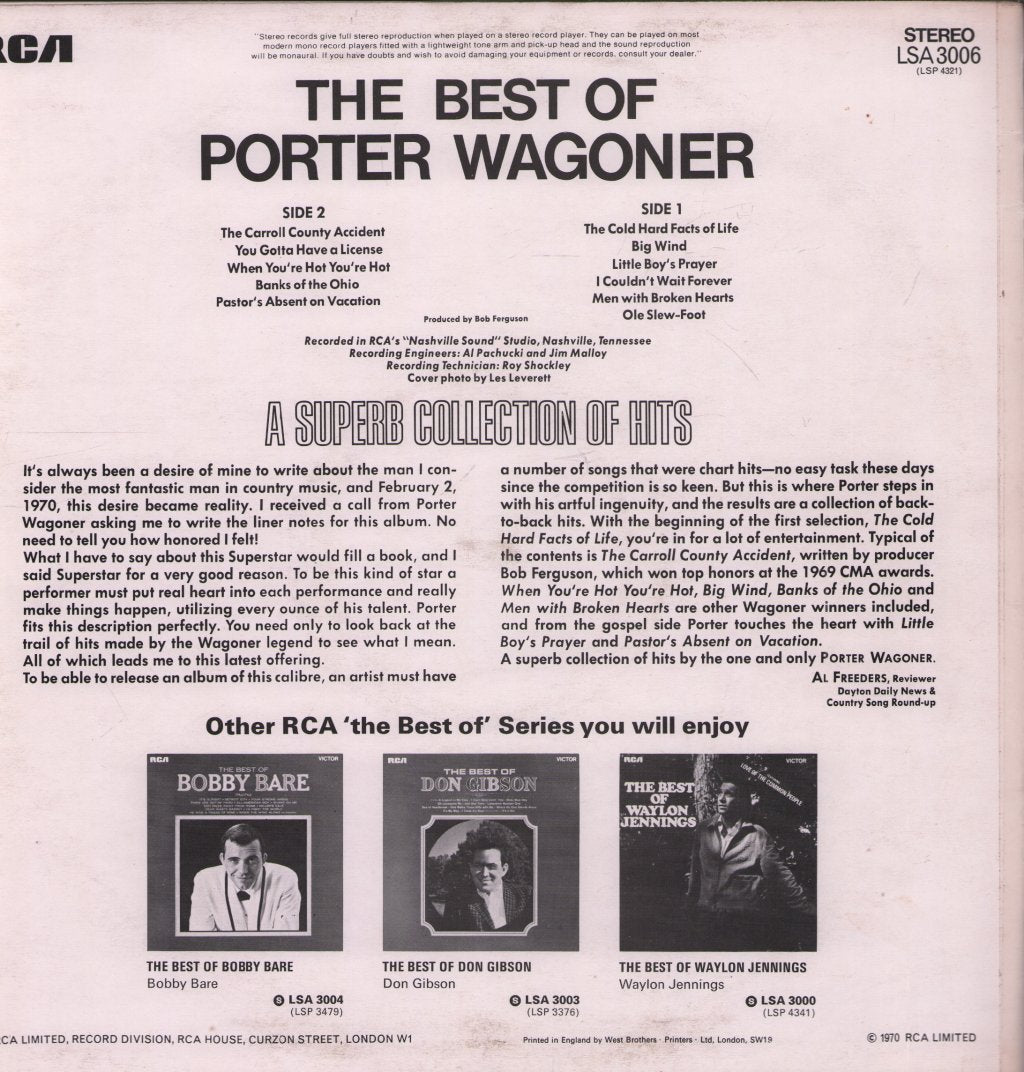 Porter Wagoner - Best Of - Lp