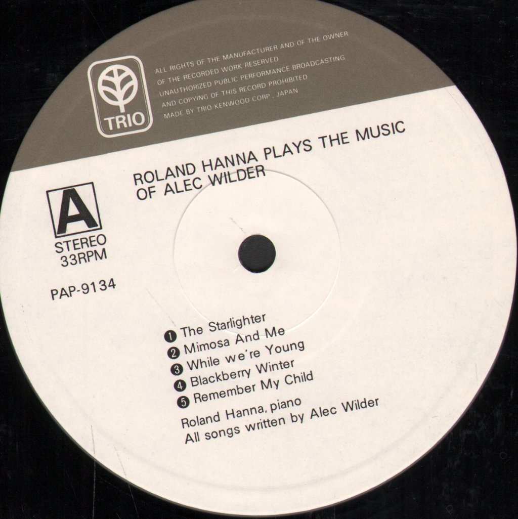 Roland Hanna - Plays The Music Of Alec Wilder - Lp