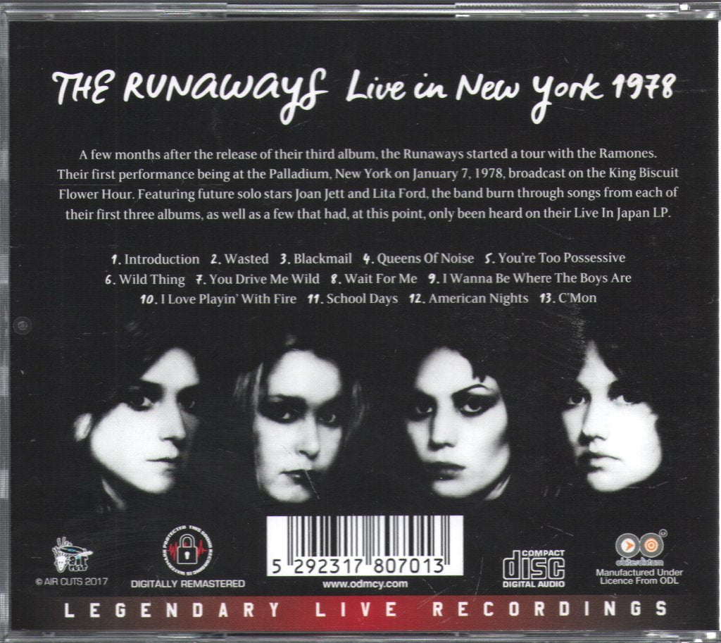 Runaways - Live In New York 1978 - Cd