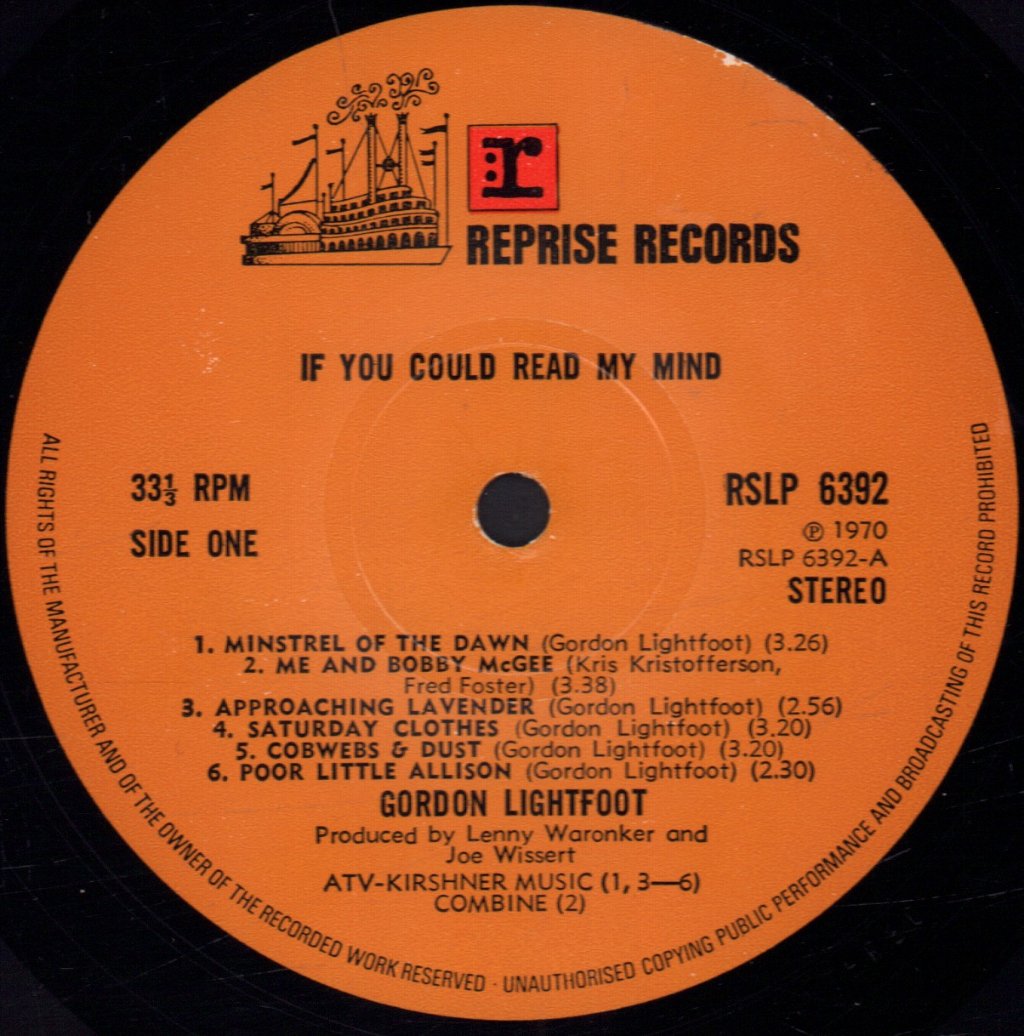 Gordon Lightfoot - if you could read my mind - Lp