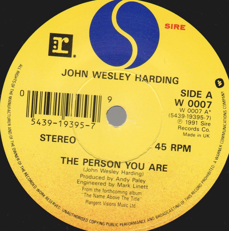 John Wesley Harding - Person You Are - 7 Inch