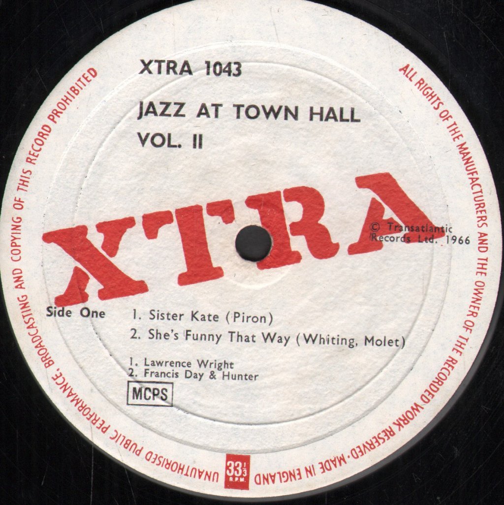 Various Artists - Jazz At Town Hall Volume Two - Lp