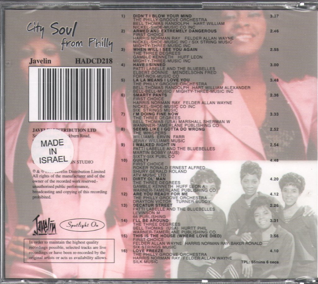 Various Artists - City Soul From Philly - Cd