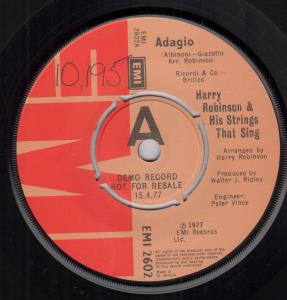 Harry Robinson And His Strings That Sing - Adagio - 7 Inch