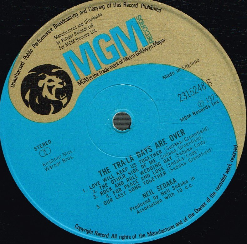 Neil Sedaka - Tra-La Days Are Over - Lp