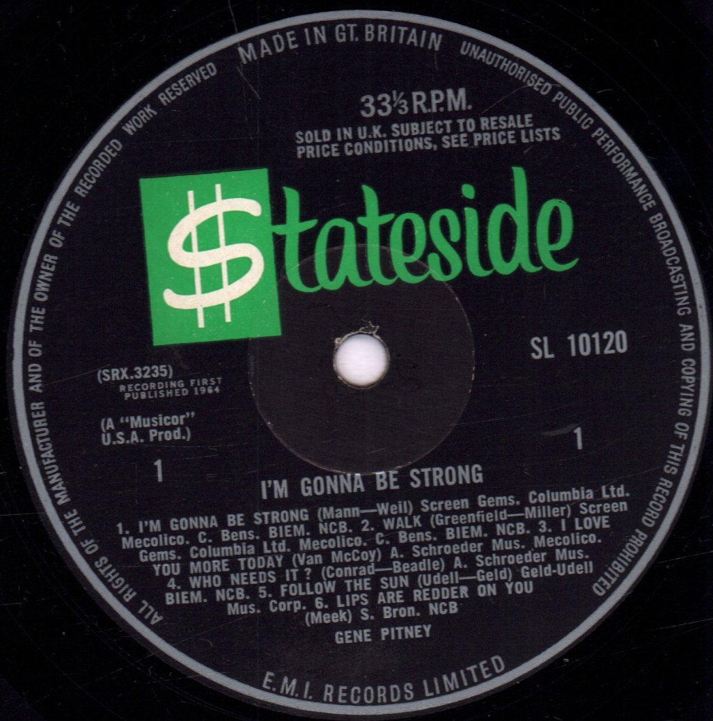 Gene Pitney - I'm Gonna Be Strong - Lp