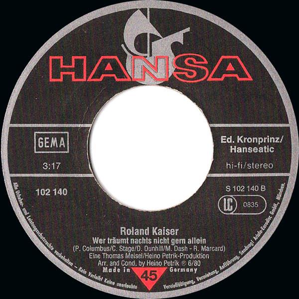 Roland Kaiser - Santa Maria - 7 Inch