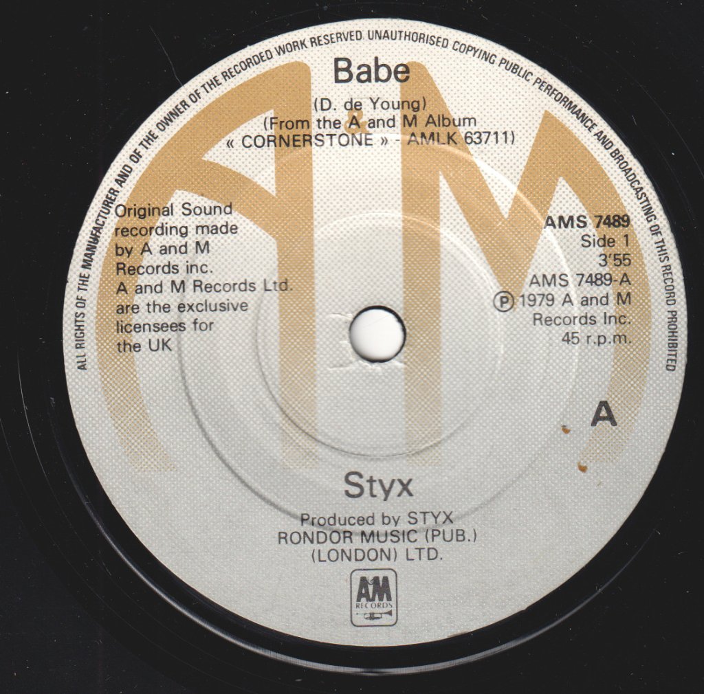 Styx - Babe - 7 Inch