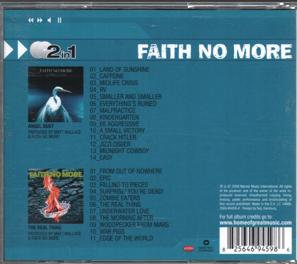 Faith No More - Angel Dust / The Real Thing - Double Cd