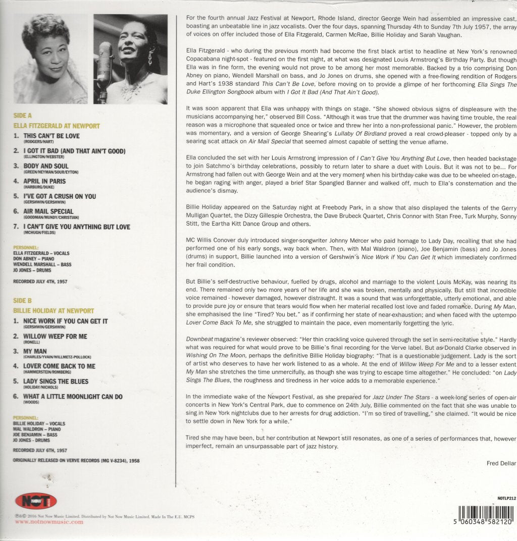Ella Fitzgerald And Billie Holiday - At Newport - Lp