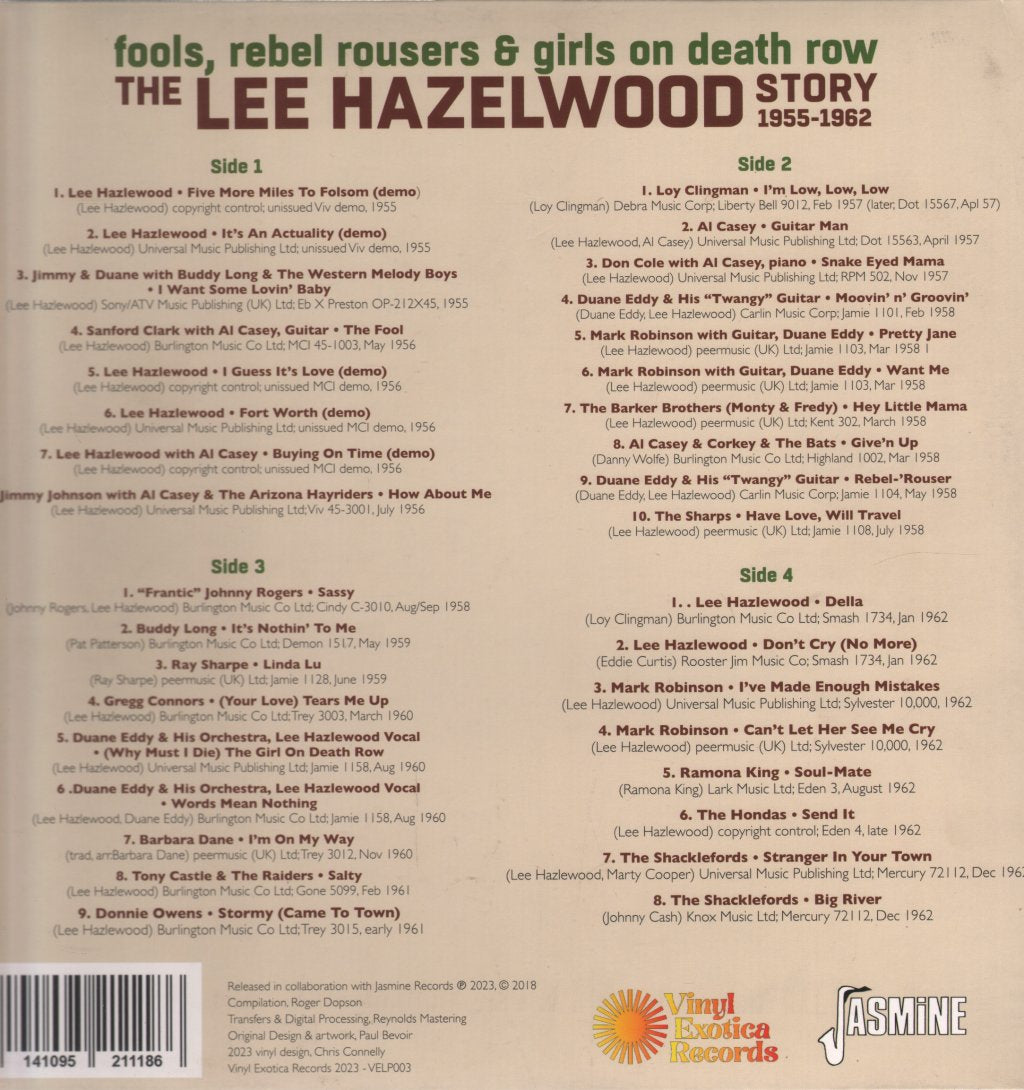 Various / Lee Hazlewood - Fools, Rebel Rousers & Girls on Death Row - The Lee Hazlewood Story 1955-1962 (RSD2023) - Double Lp