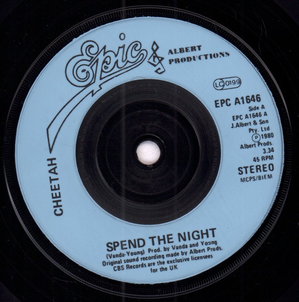 Cheetah (Female Rock Group) - Spend The Night - 7 Inch