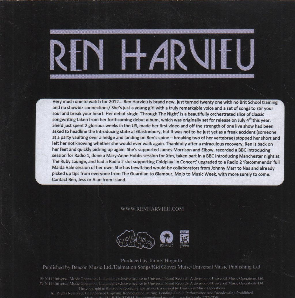 Ren Harvieu - Through The Night - Cdr