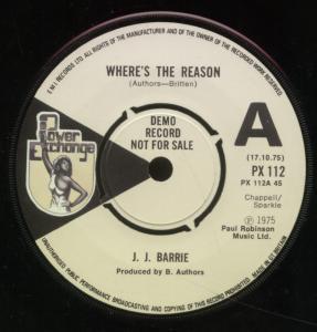 J.j. Barrie - Where's The Reason - 7 Inch