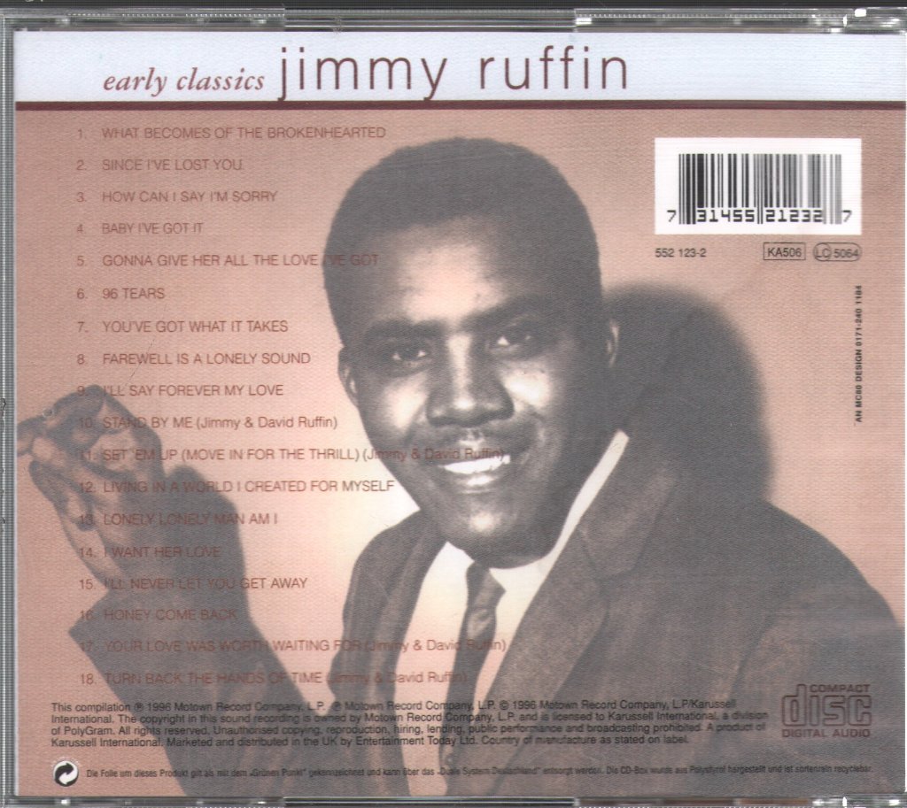 Jimmy Ruffin - Early Classics - Cd