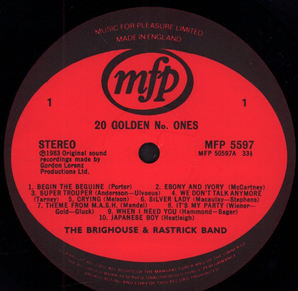 Brighouse And Rastrick Brass Band - 20 Golden No. Ones - Lp