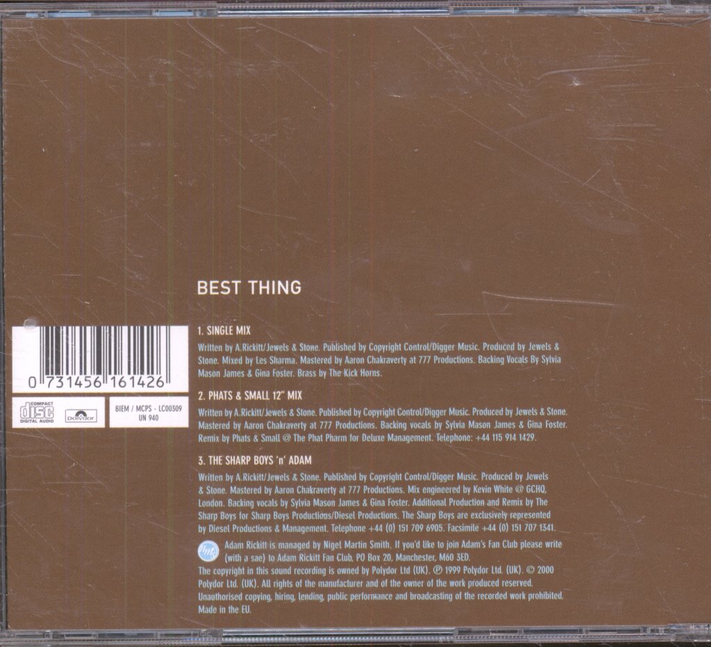 Adam Rickitt - Best Thing - Cd